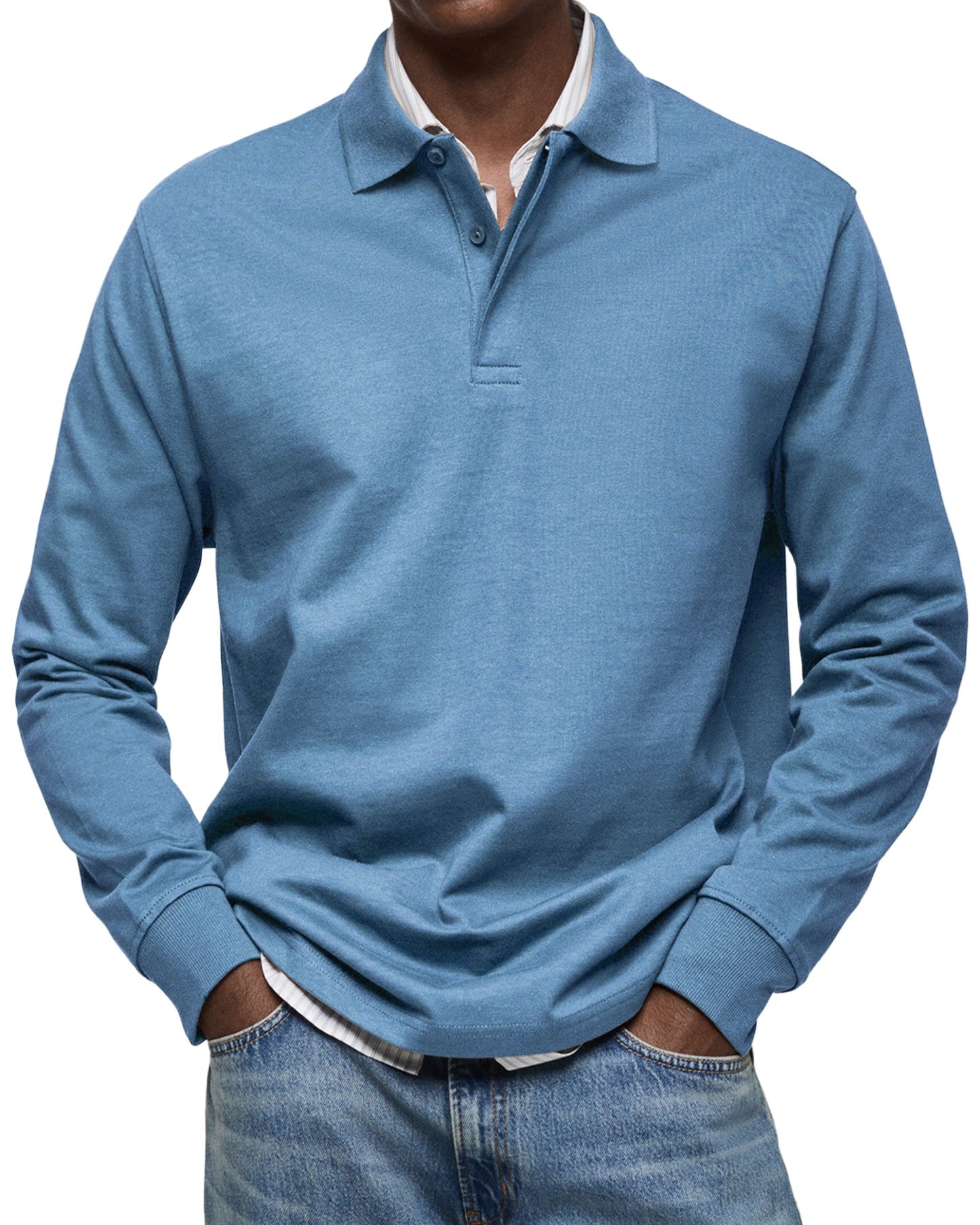 Alex - Casual Long Sleeve Polo Shirt