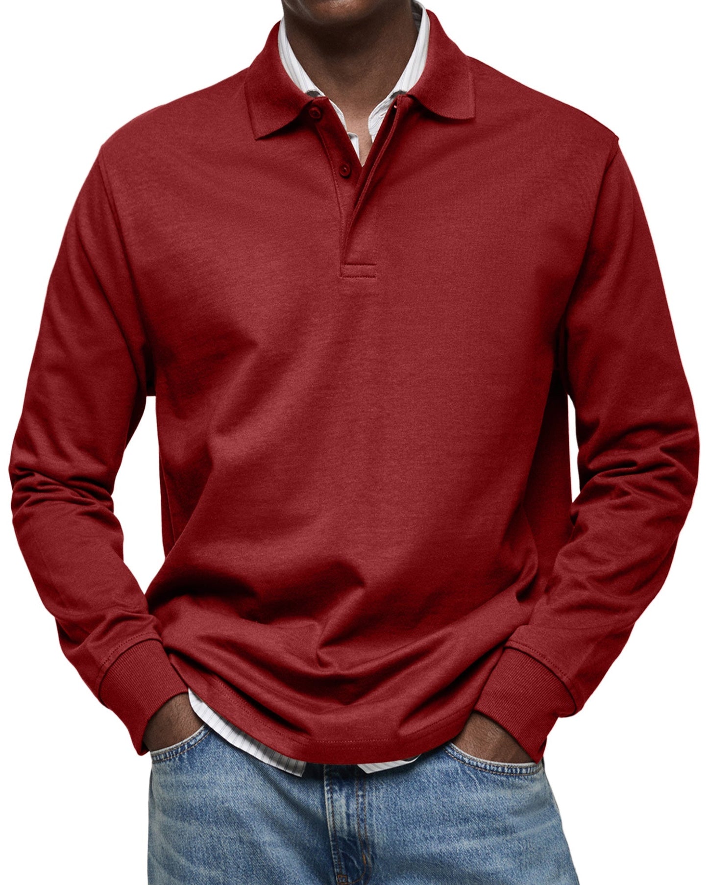 Alex - Casual Long Sleeve Polo Shirt