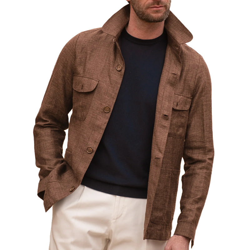 Alfred - Navy Utility Buttoned Overshirt