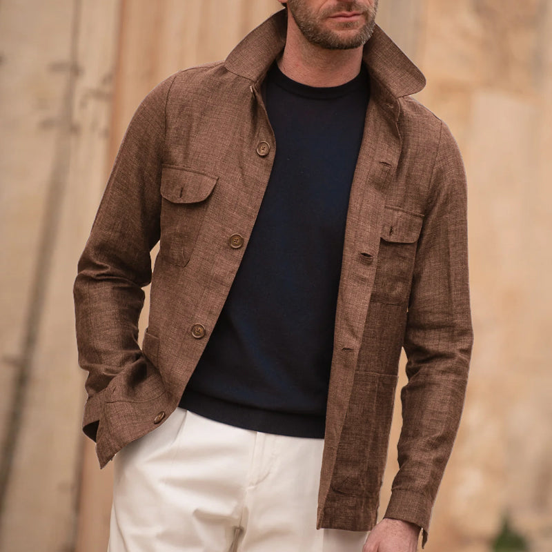Alfred - Navy Utility Buttoned Overshirt