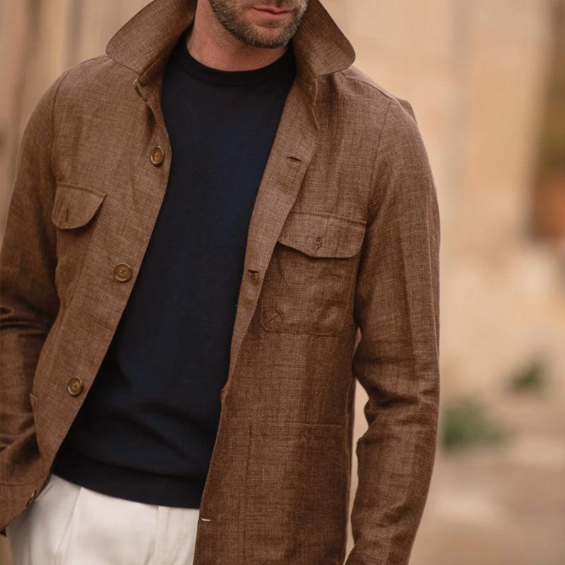 Alfred - Navy Utility Buttoned Overshirt