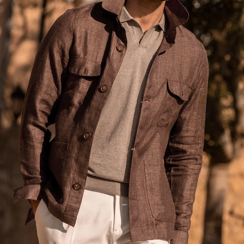 Alfred - Navy Utility Buttoned Overshirt
