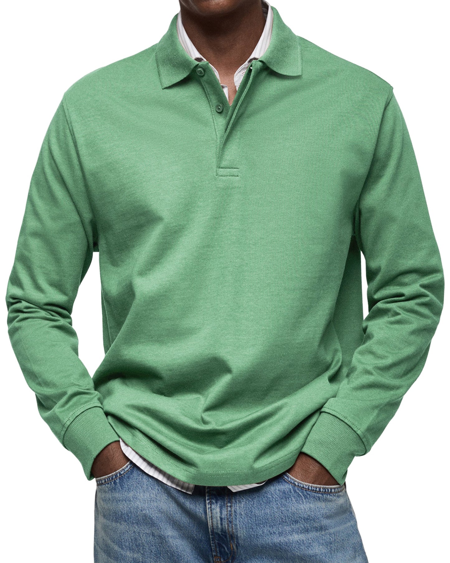 Alex - Casual Long Sleeve Polo Shirt