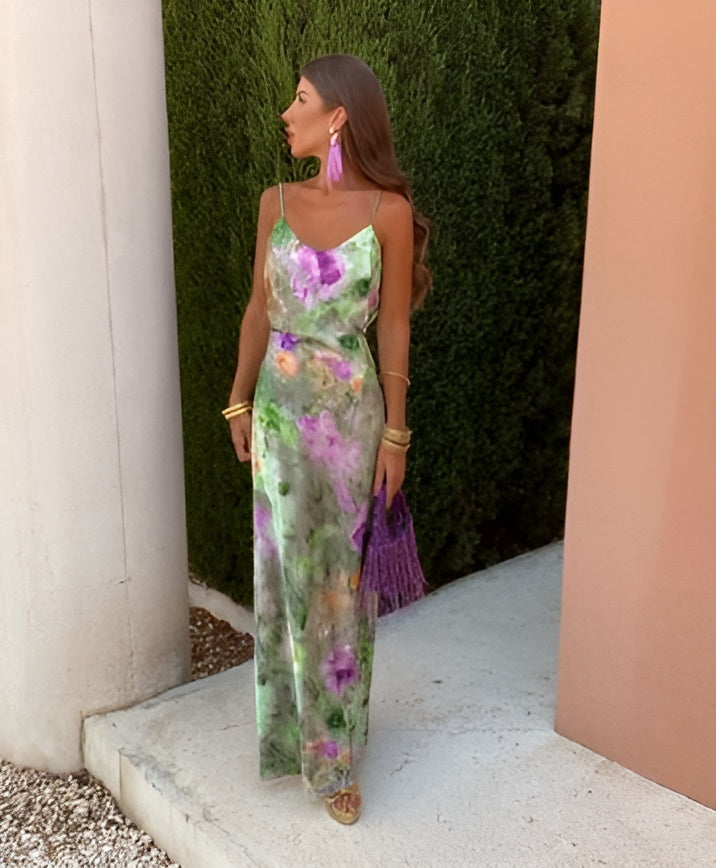 Lily - Colorful Maxi Dress with Tie-Dye