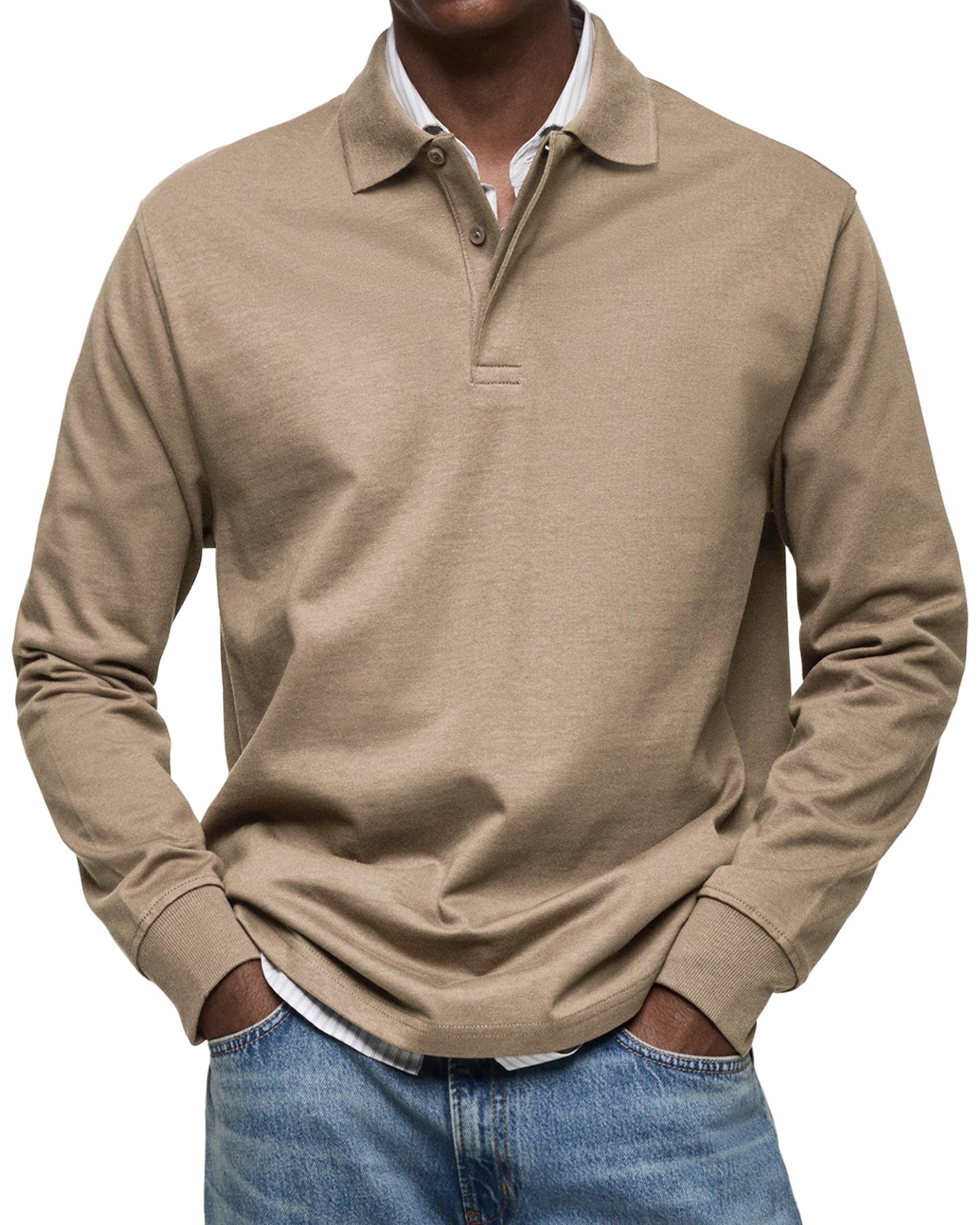 Alex - Casual Long Sleeve Polo Shirt
