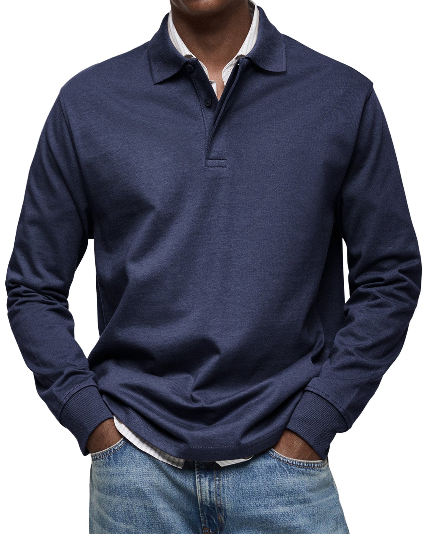 Alex - Casual Long Sleeve Polo Shirt