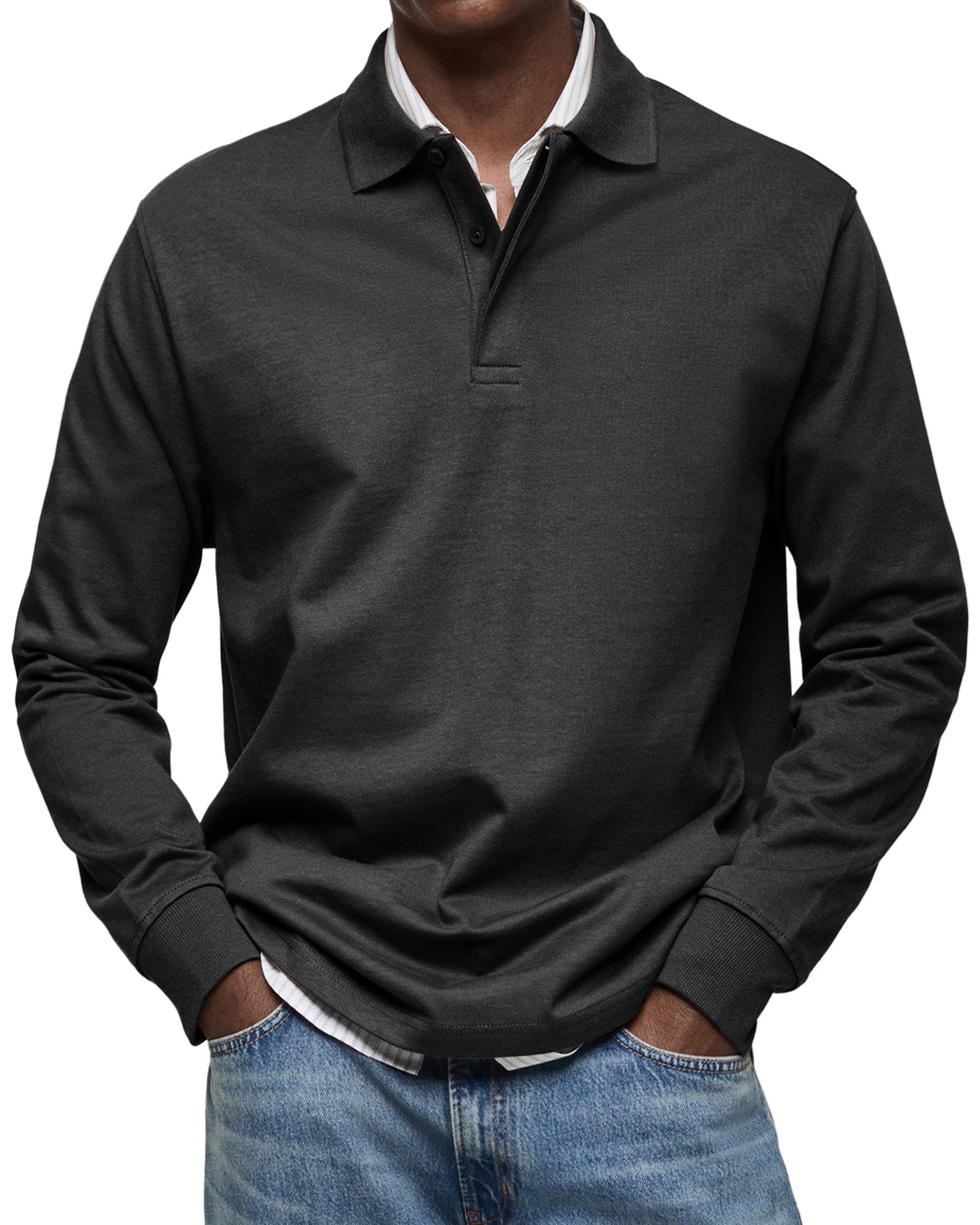 Alex - Casual Long Sleeve Polo Shirt