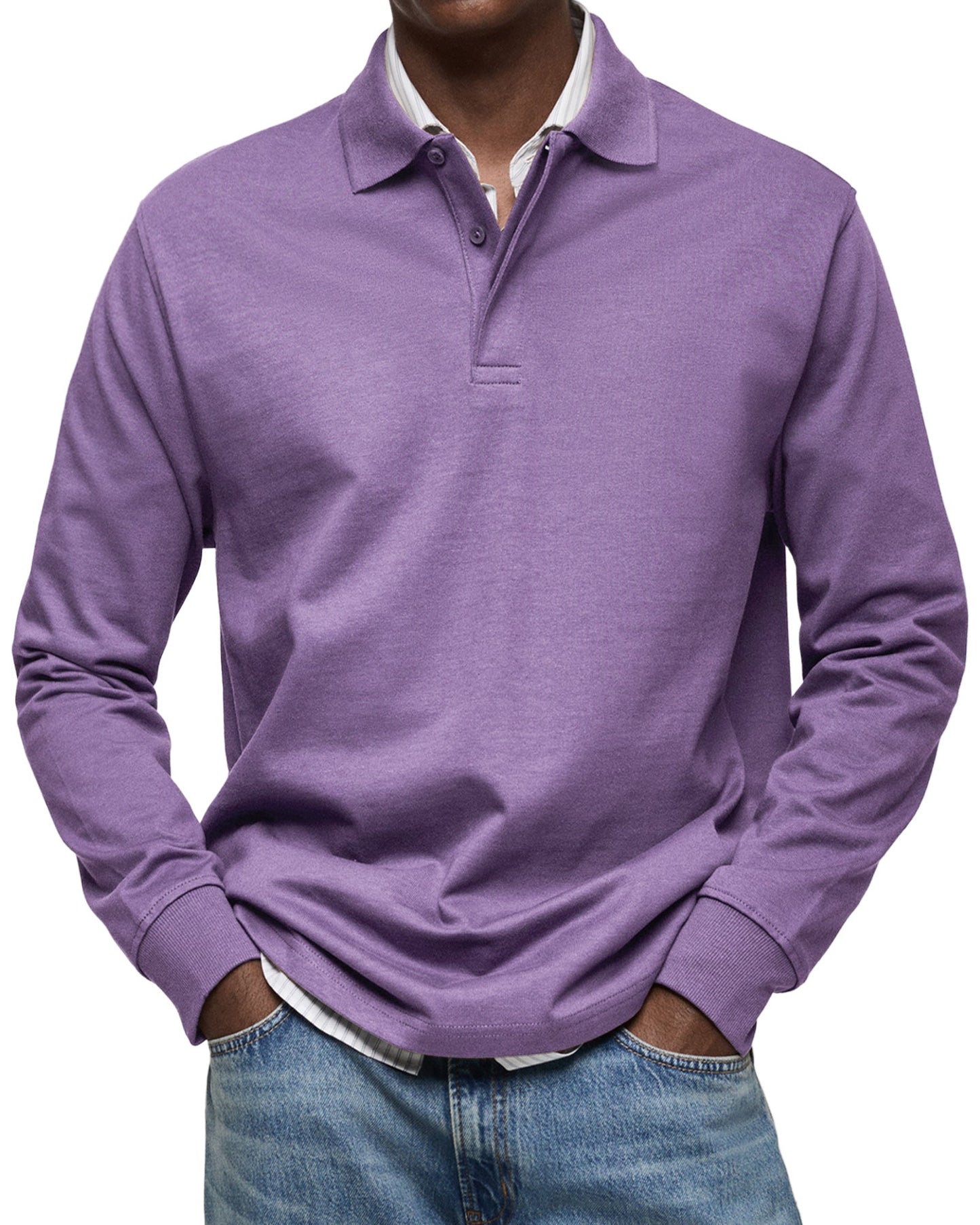Alex - Casual Long Sleeve Polo Shirt