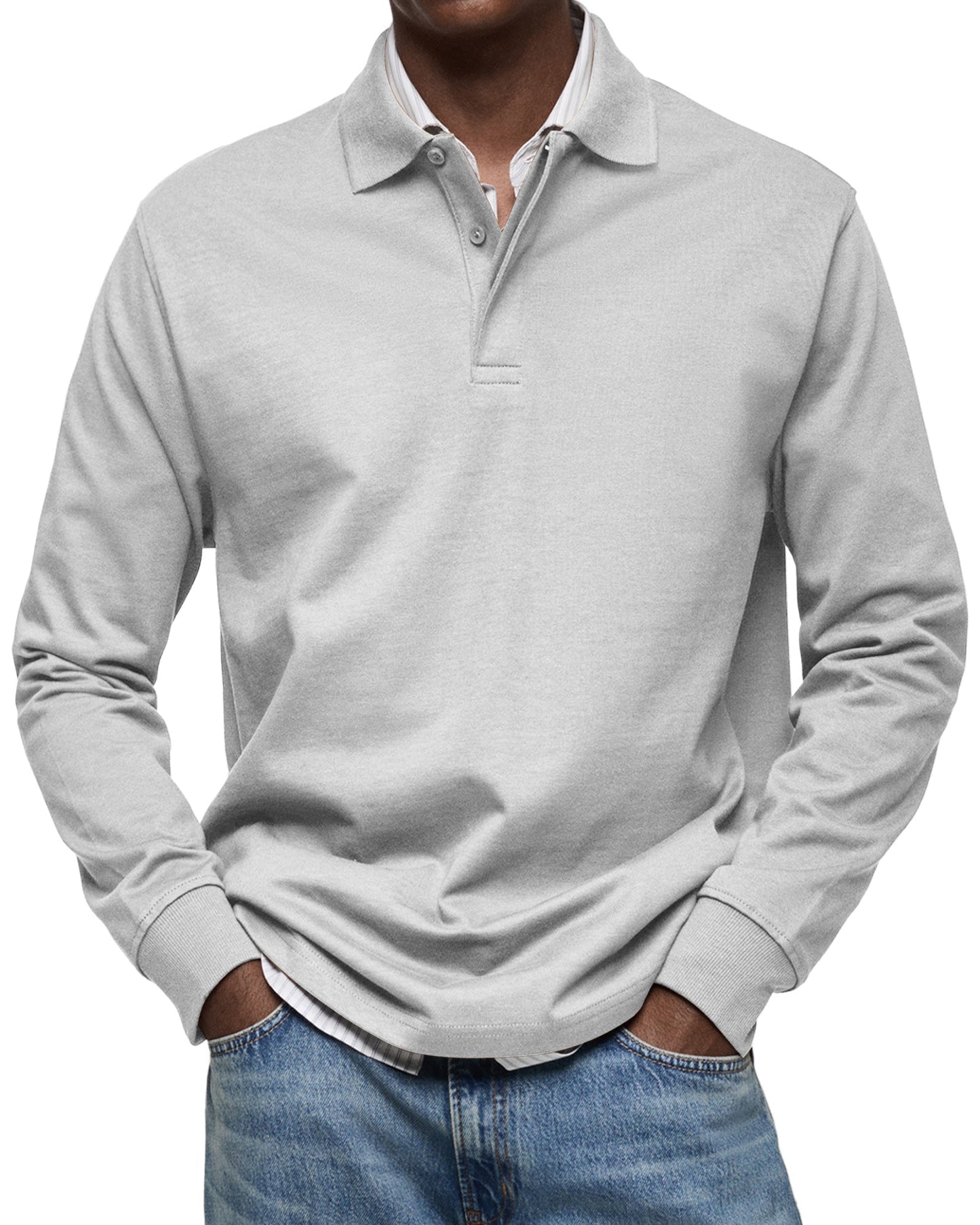 Alex - Casual Long Sleeve Polo Shirt