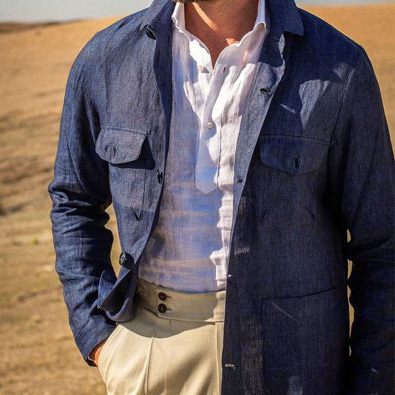 Alfred - Navy Utility Buttoned Overshirt
