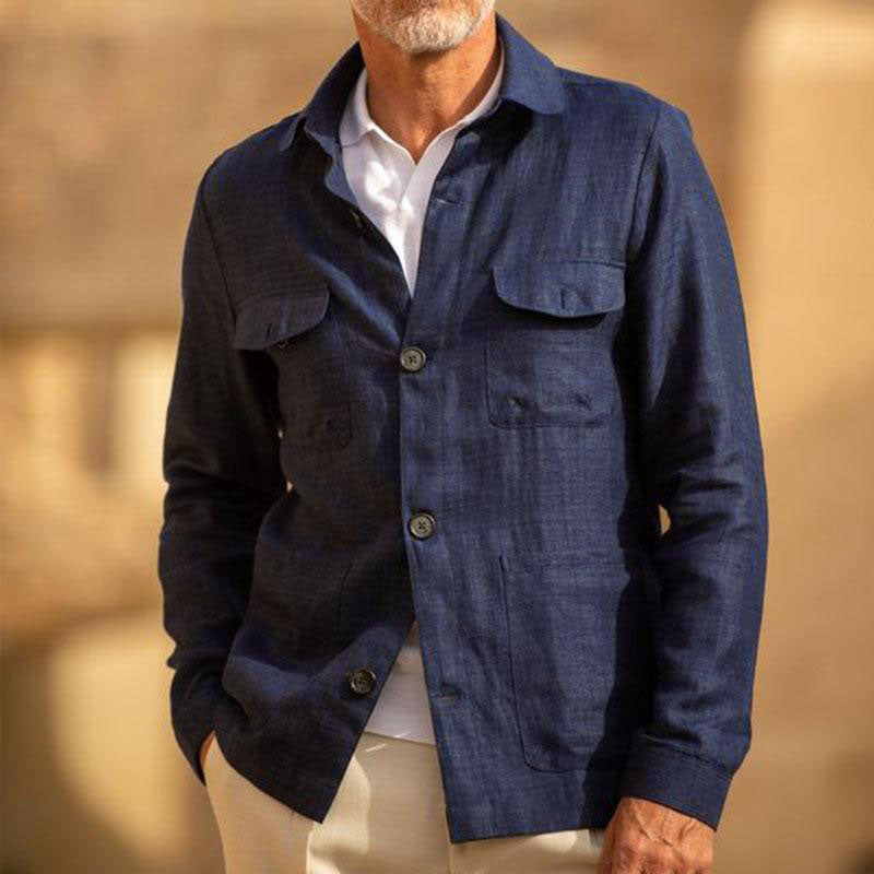 Alfred - Navy Utility Buttoned Overshirt