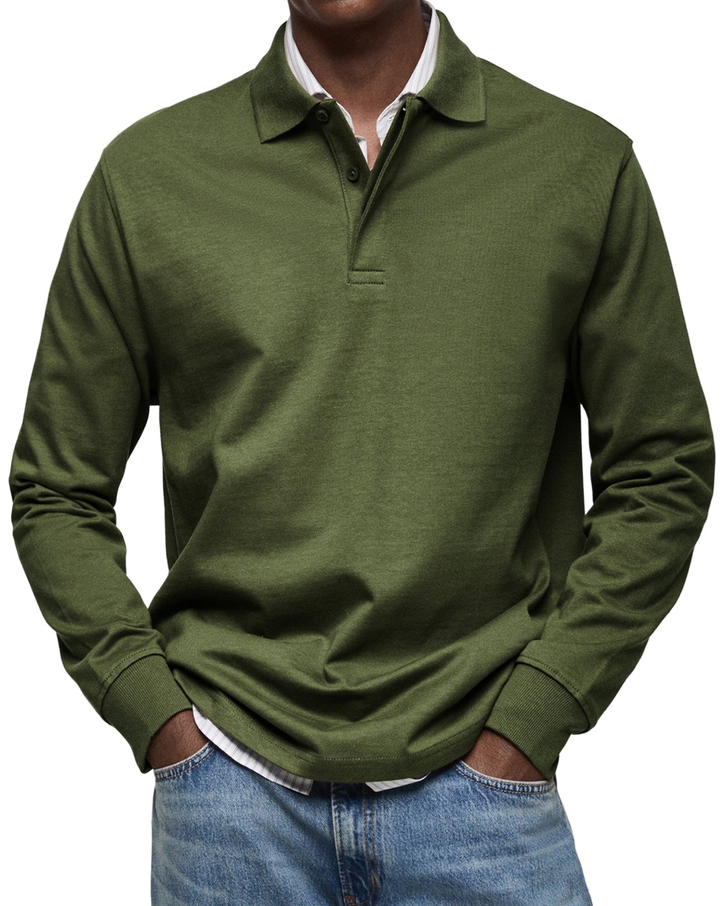 Alex - Casual Long Sleeve Polo Shirt