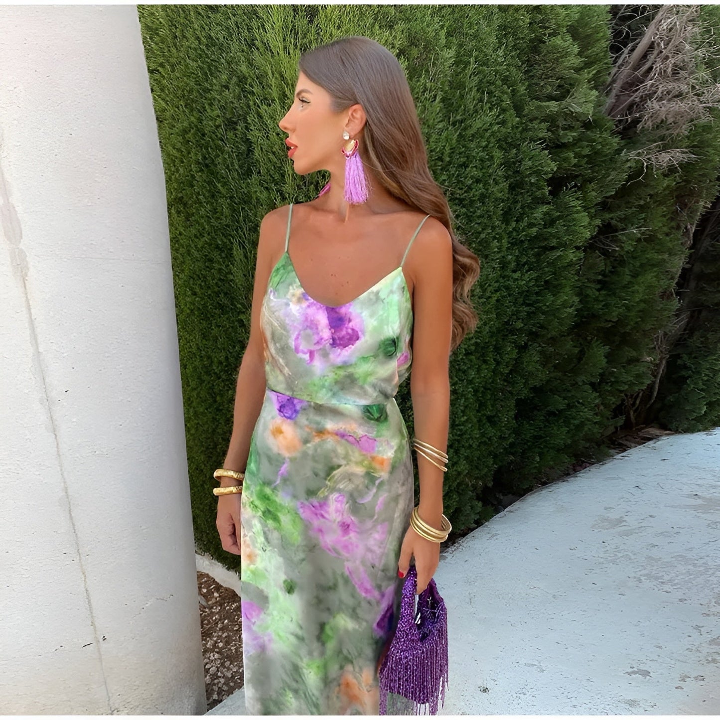Lily - Colorful Maxi Dress with Tie-Dye