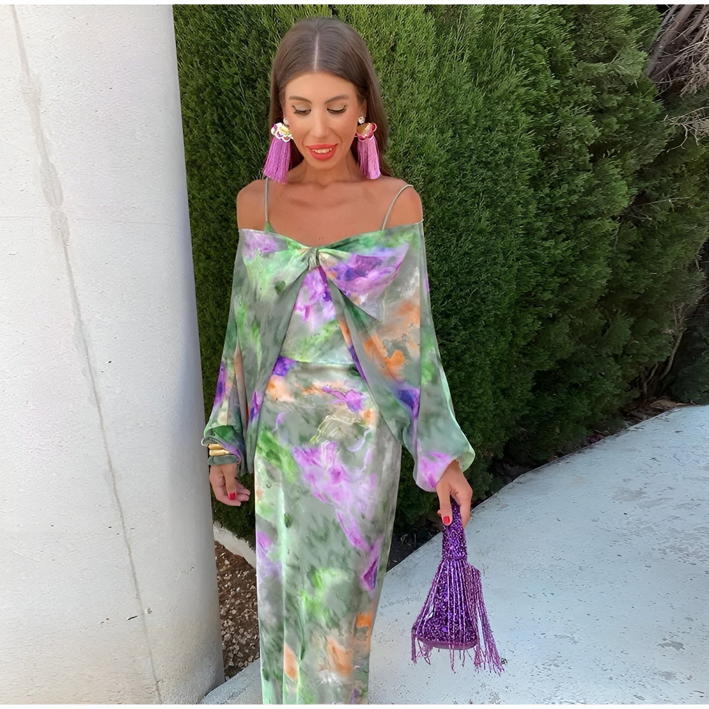 Lily - Colorful Maxi Dress with Tie-Dye