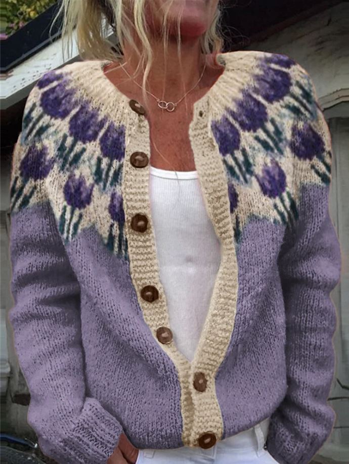 Rosie - Cardigan with floral pattern