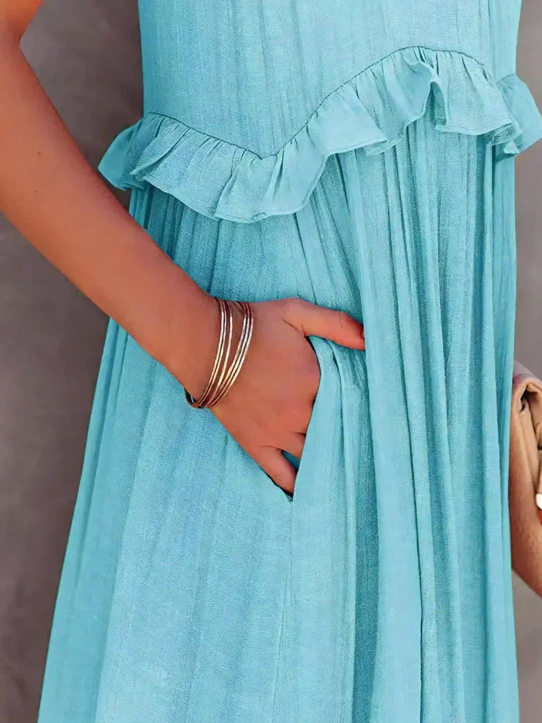 Sarah - Halter Ruffle Maxi Dress