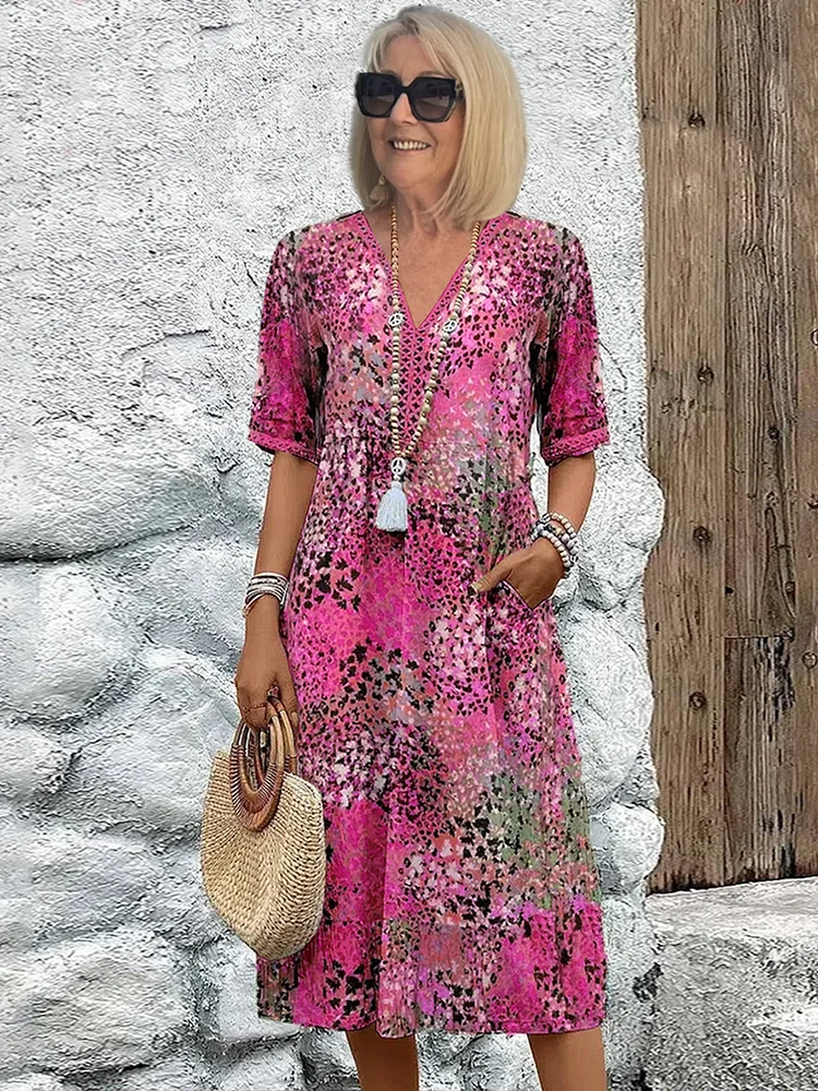 Sophia - Elegant maxi dress with playful floral print