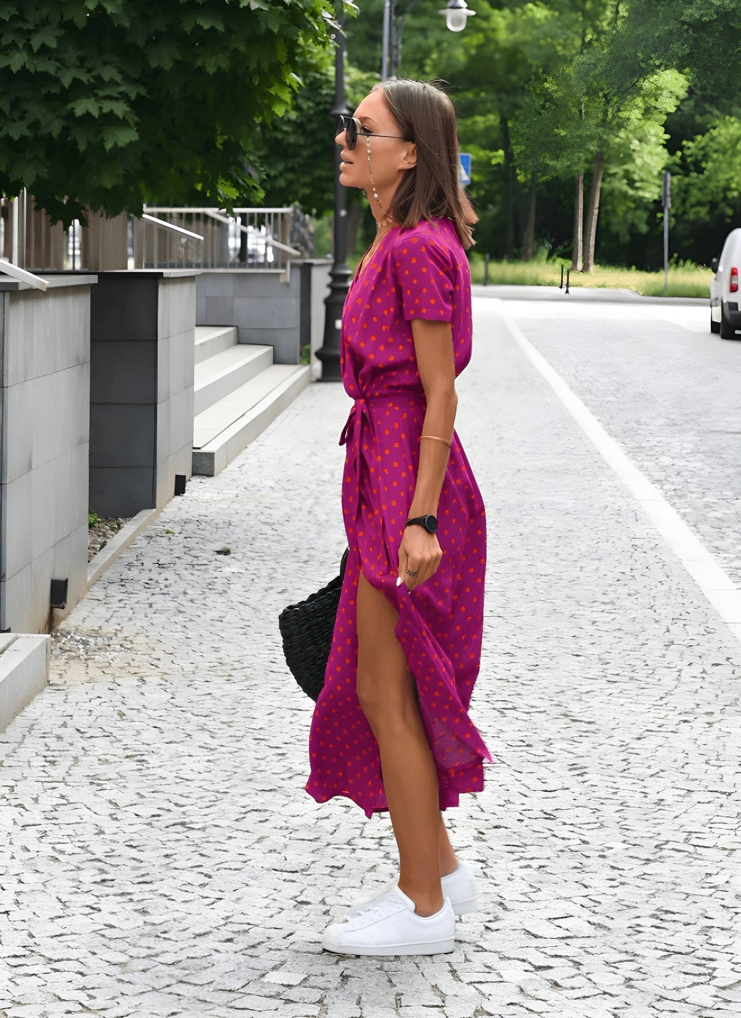Rose - Midi Dress with Floral Pattern