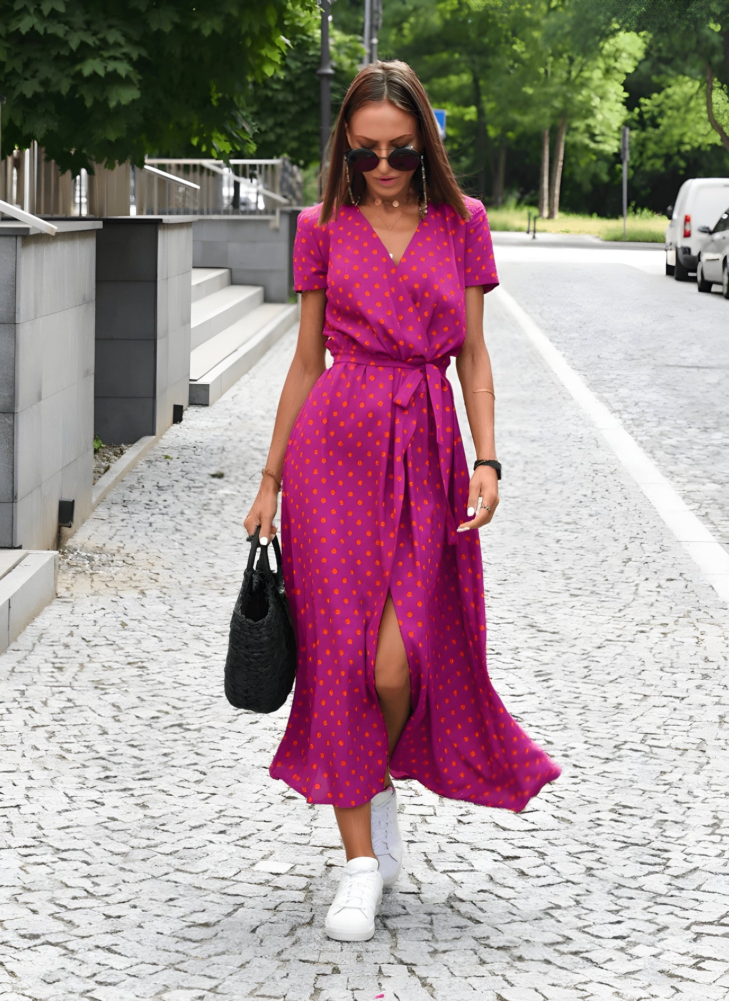 Rose - Midi Dress with Floral Pattern