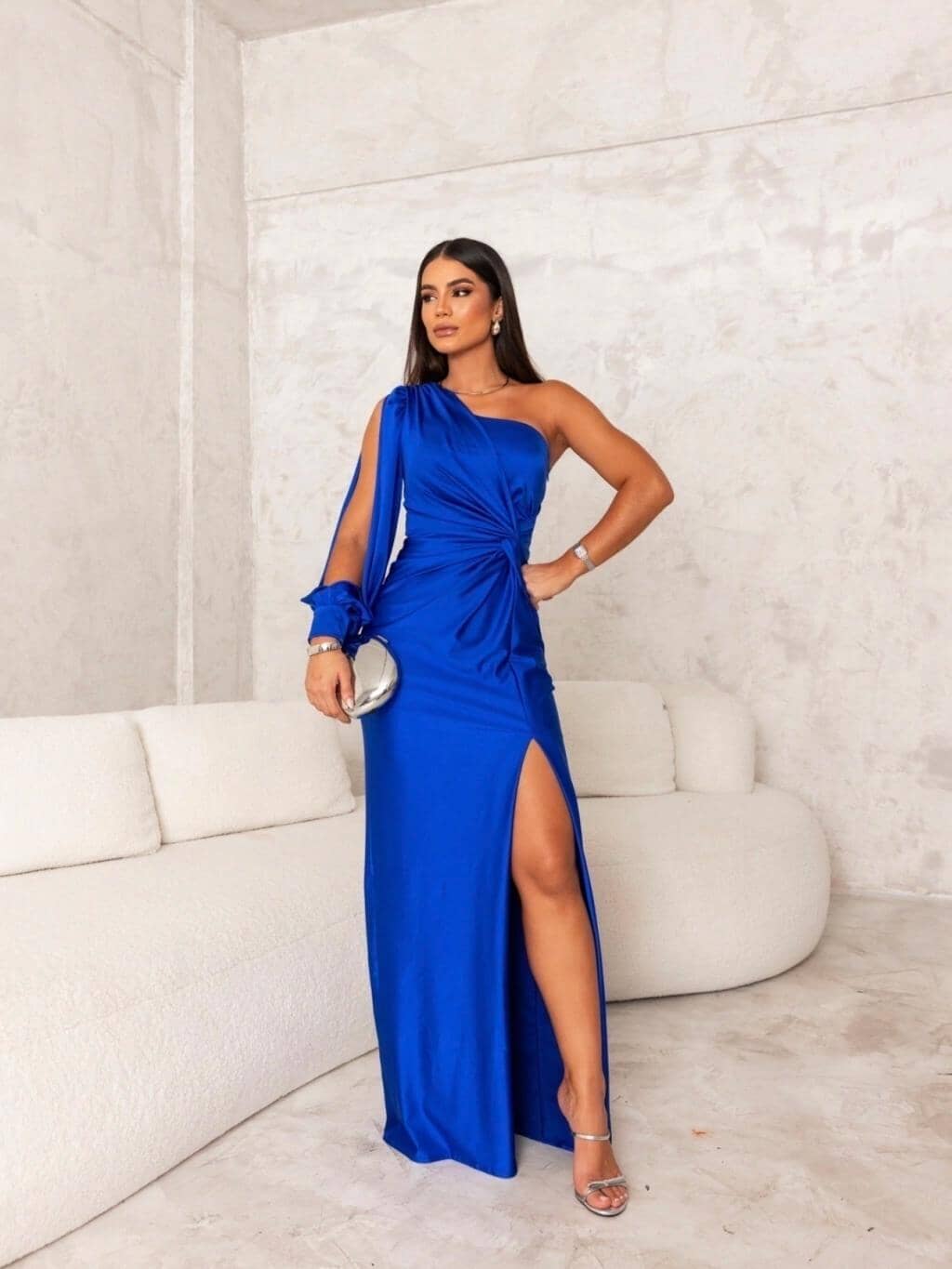Victoria - Elegant Silk Dress with Split