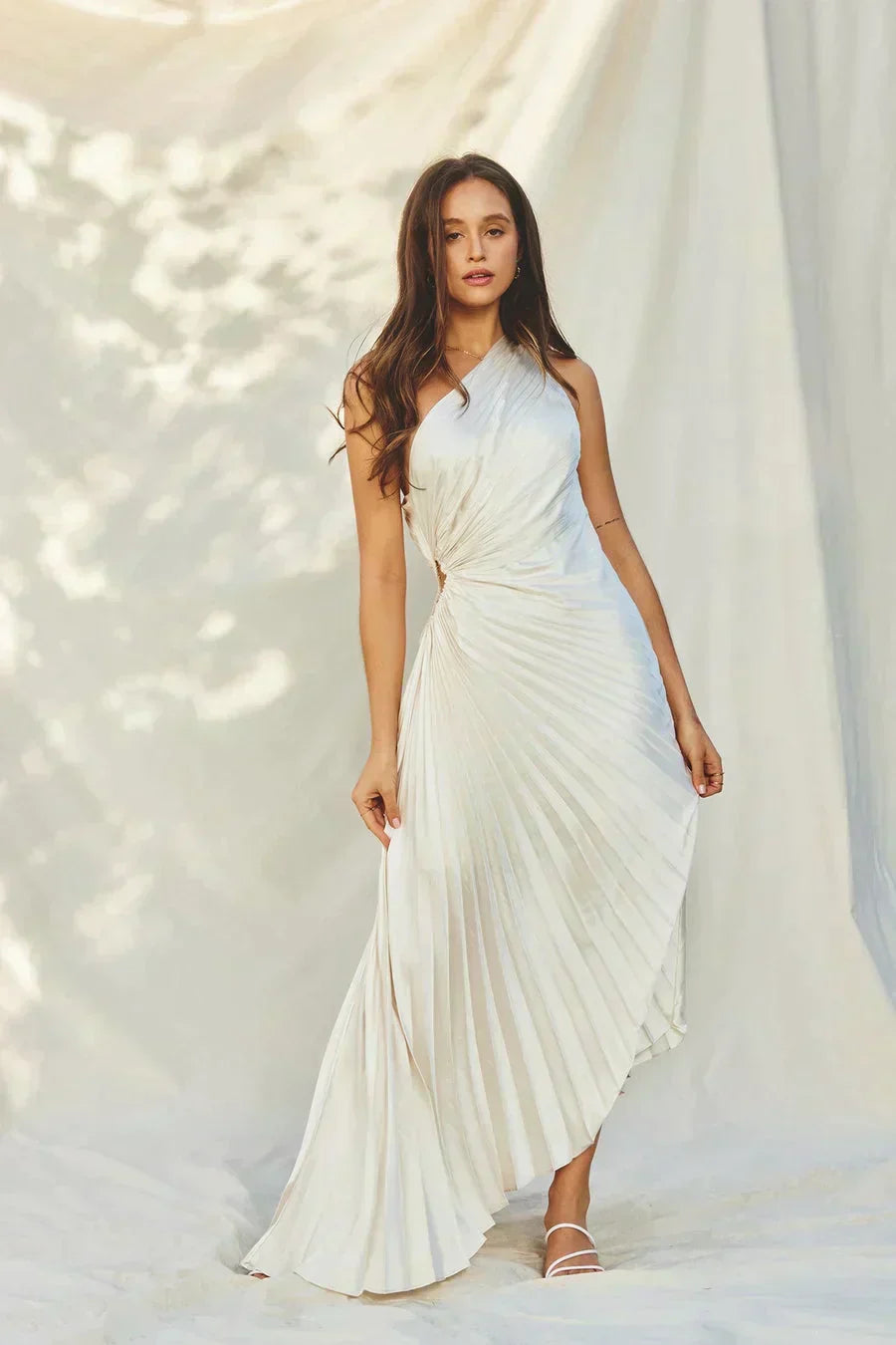 Sylviana - One-Shoulder Pleated Dress
