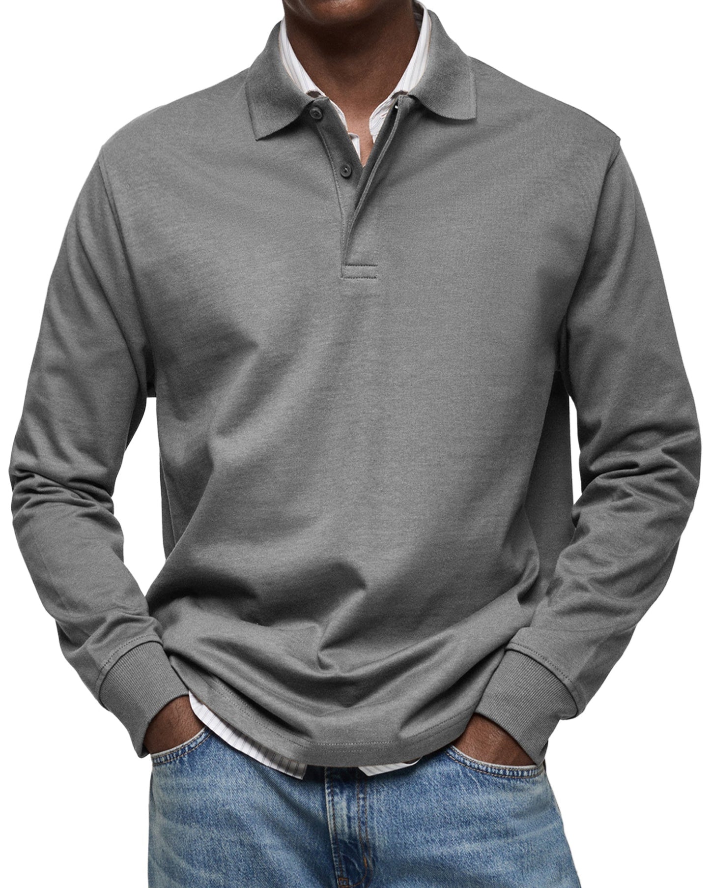 Alex - Casual Long Sleeve Polo Shirt