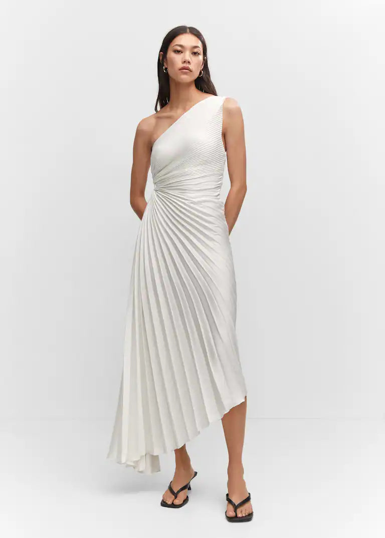 Sylviana - One-Shoulder Pleated Dress