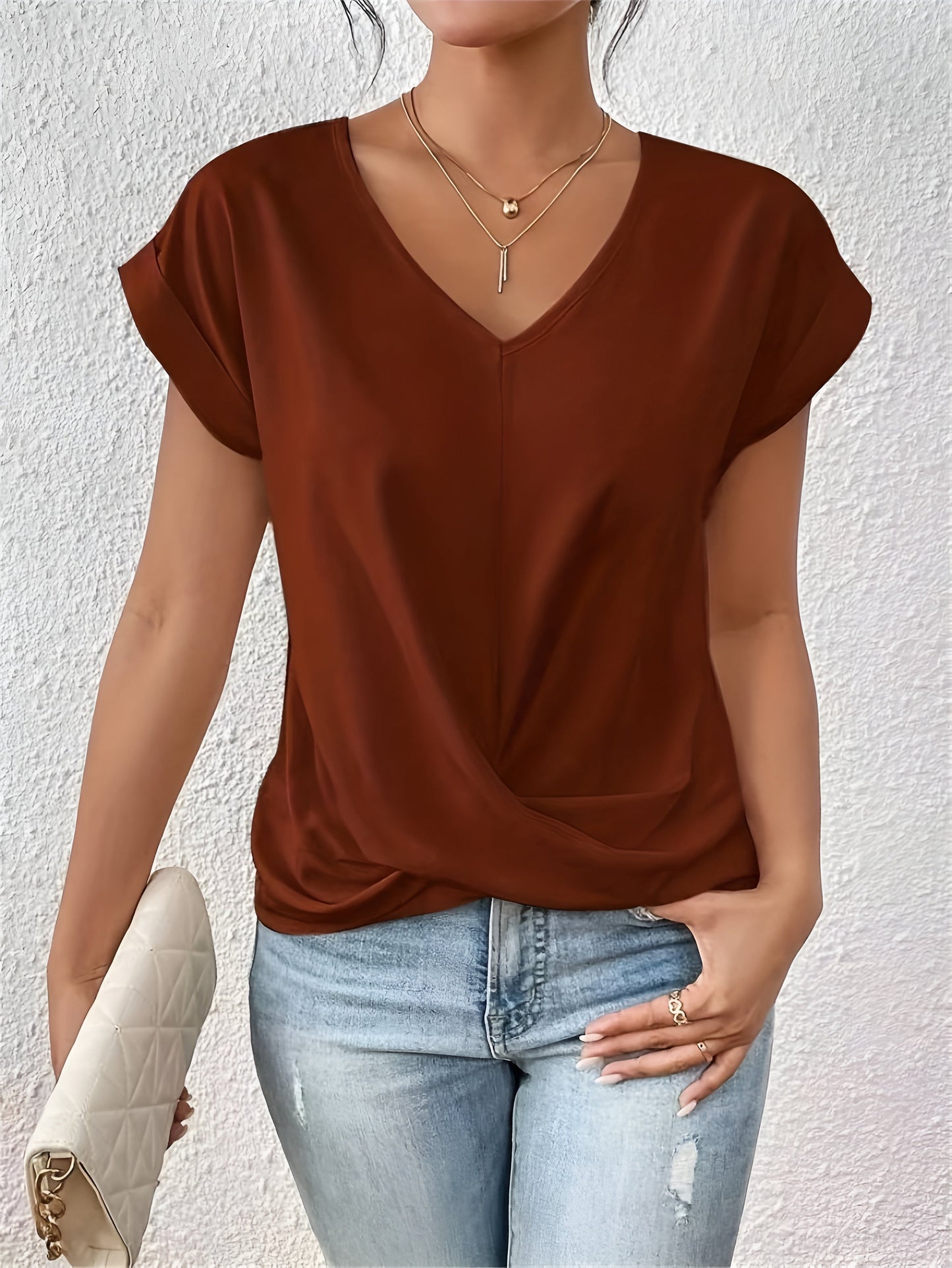 Sophie - Relaxed Fit Heart V-Neck T-Shirt