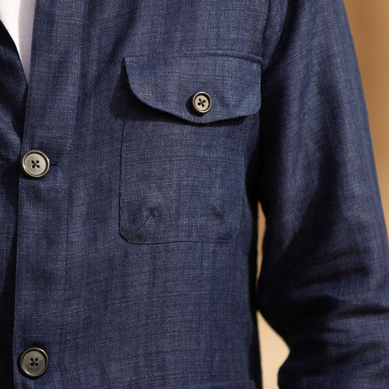 Alfred - Navy Utility Buttoned Overshirt