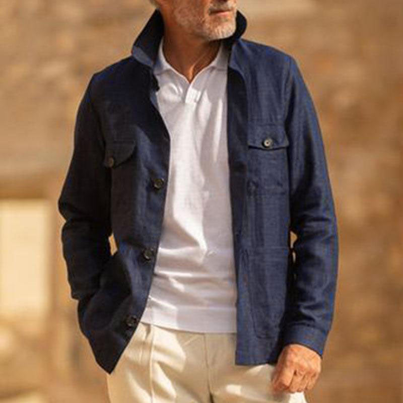 Alfred - Navy Utility Buttoned Overshirt