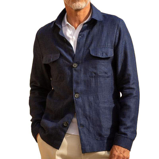 Alfred - Navy Utility Buttoned Overshirt