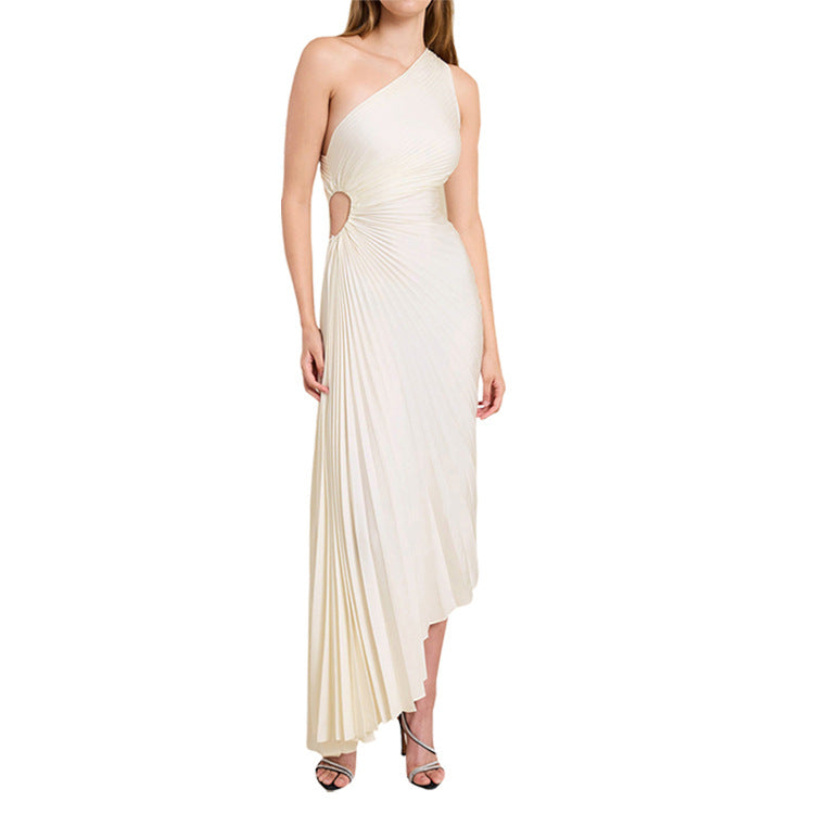 Sylviana - One-Shoulder Pleated Dress