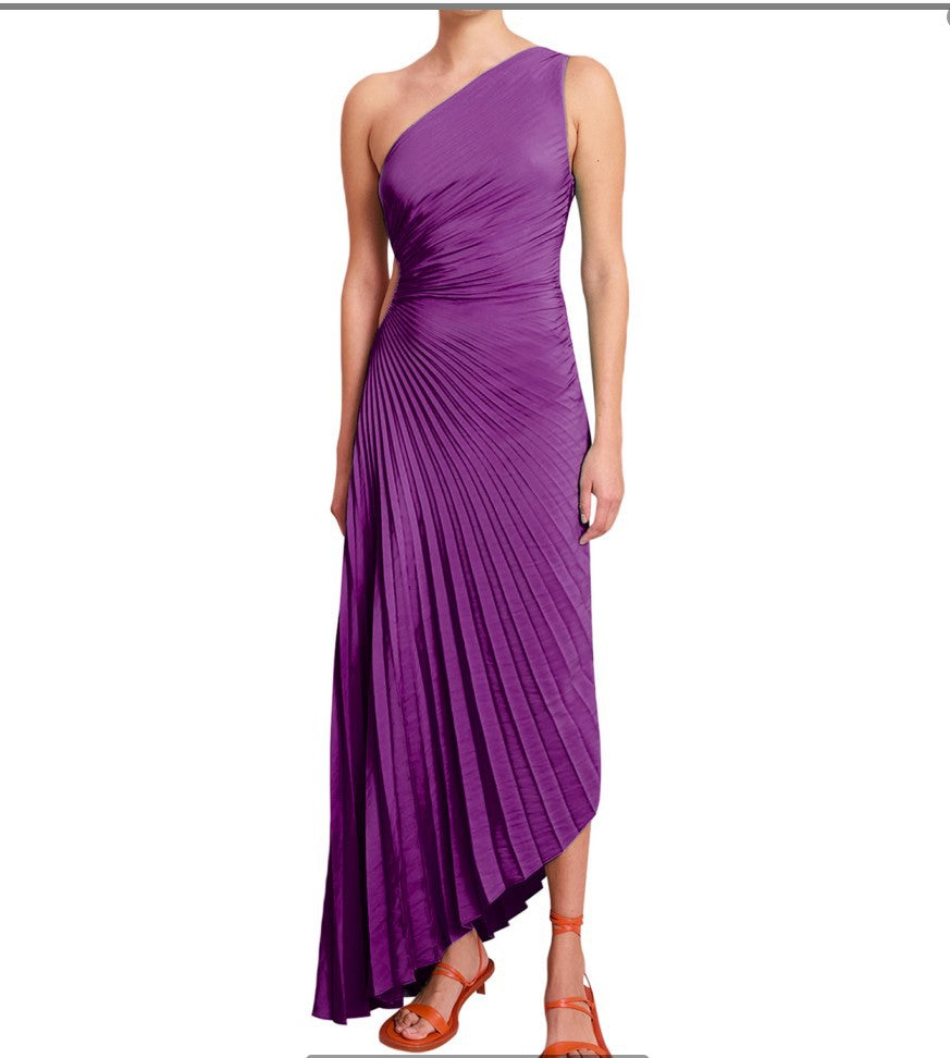 Sylviana - One-Shoulder Pleated Dress