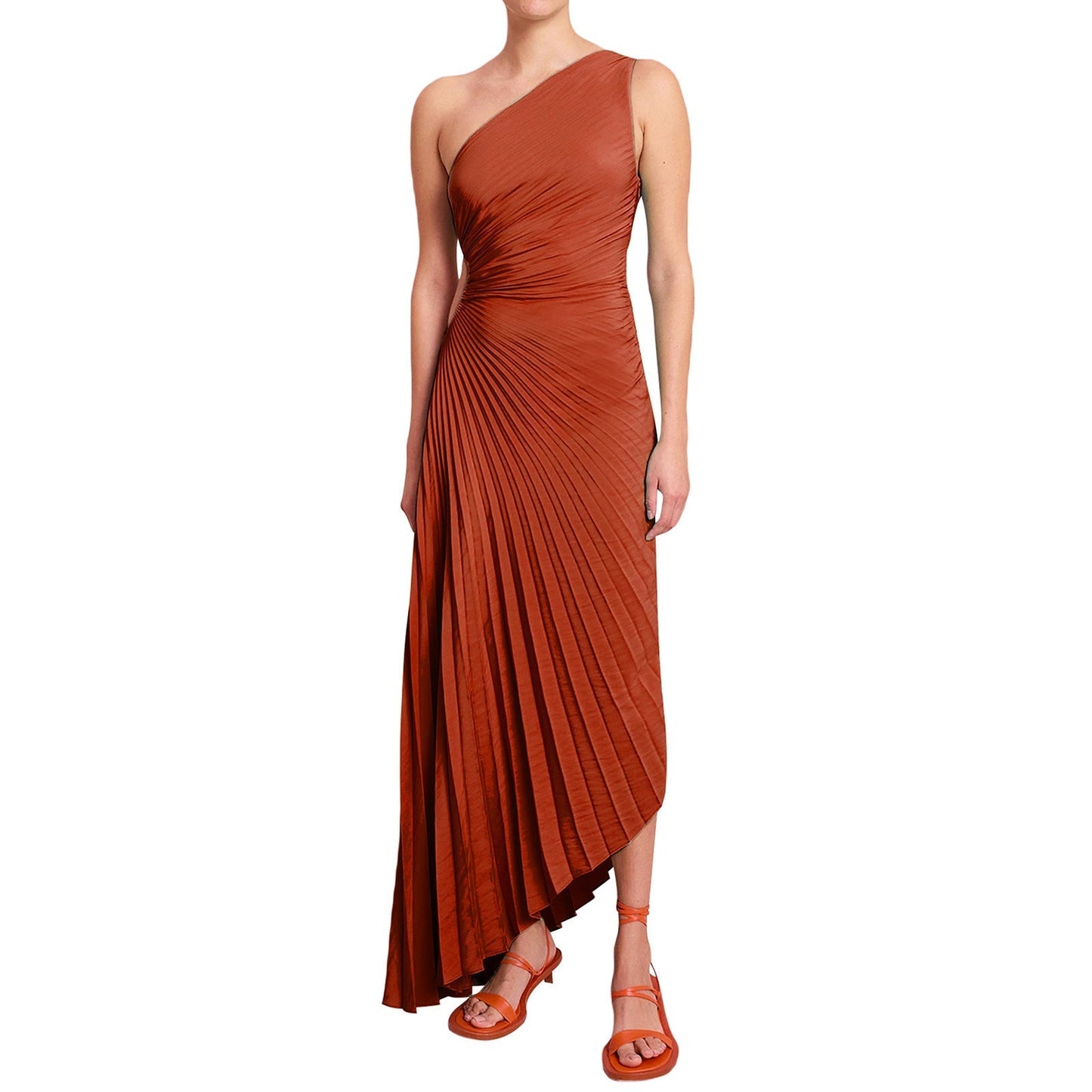 Sylviana - One-Shoulder Pleated Dress