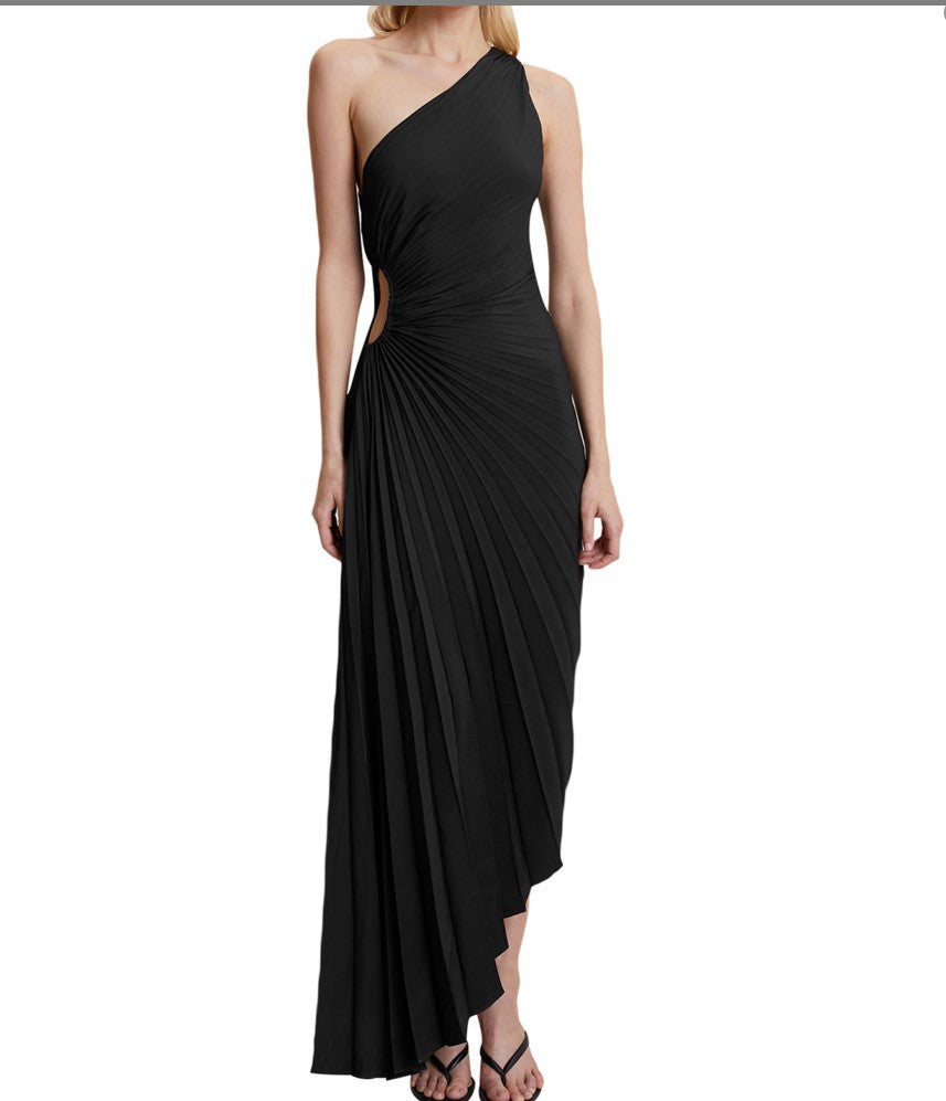 Sylviana - One-Shoulder Pleated Dress