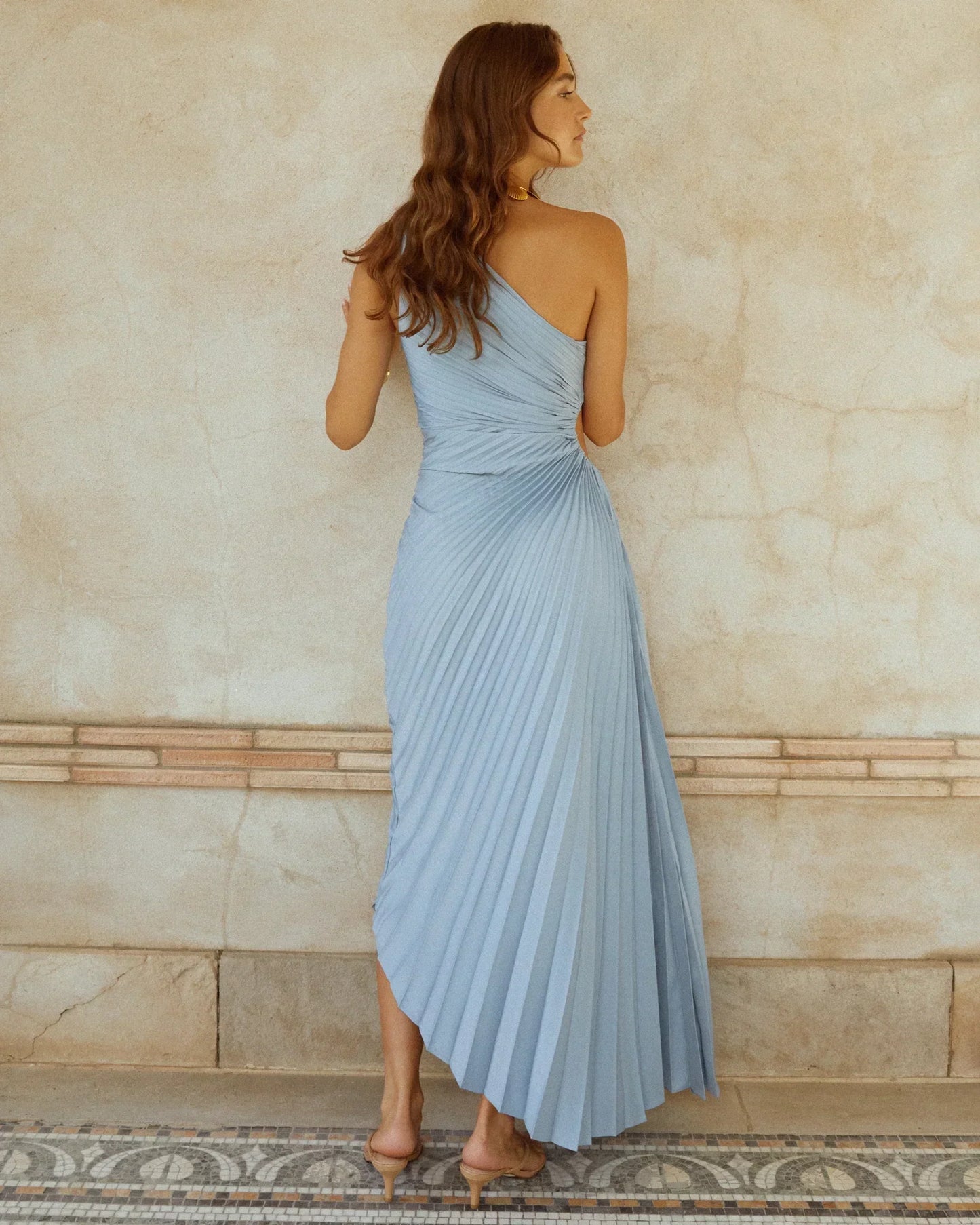 Sylviana - One-Shoulder Pleated Dress