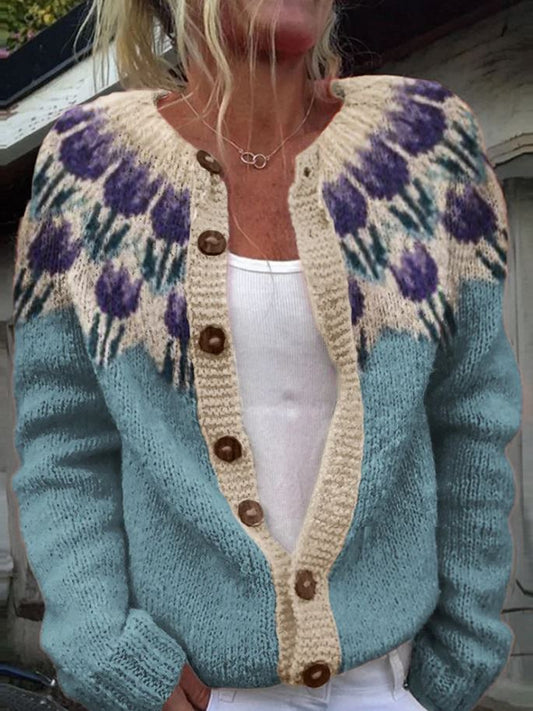 Rosie - Cardigan with floral pattern
