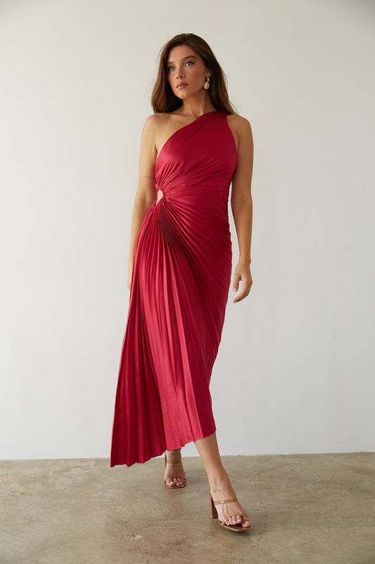 Sylviana - One-Shoulder Pleated Dress